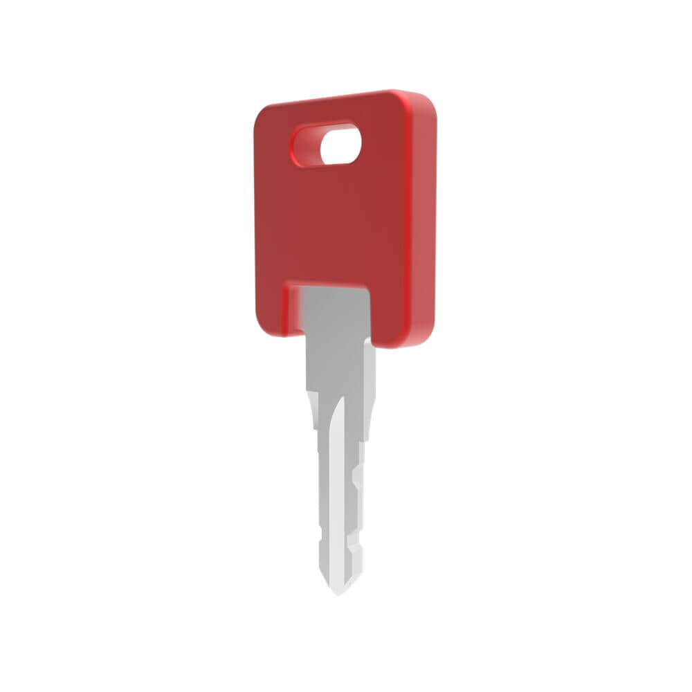  K0400-1 | Red plastic handle key, 200 combination, brass, nickel plating
