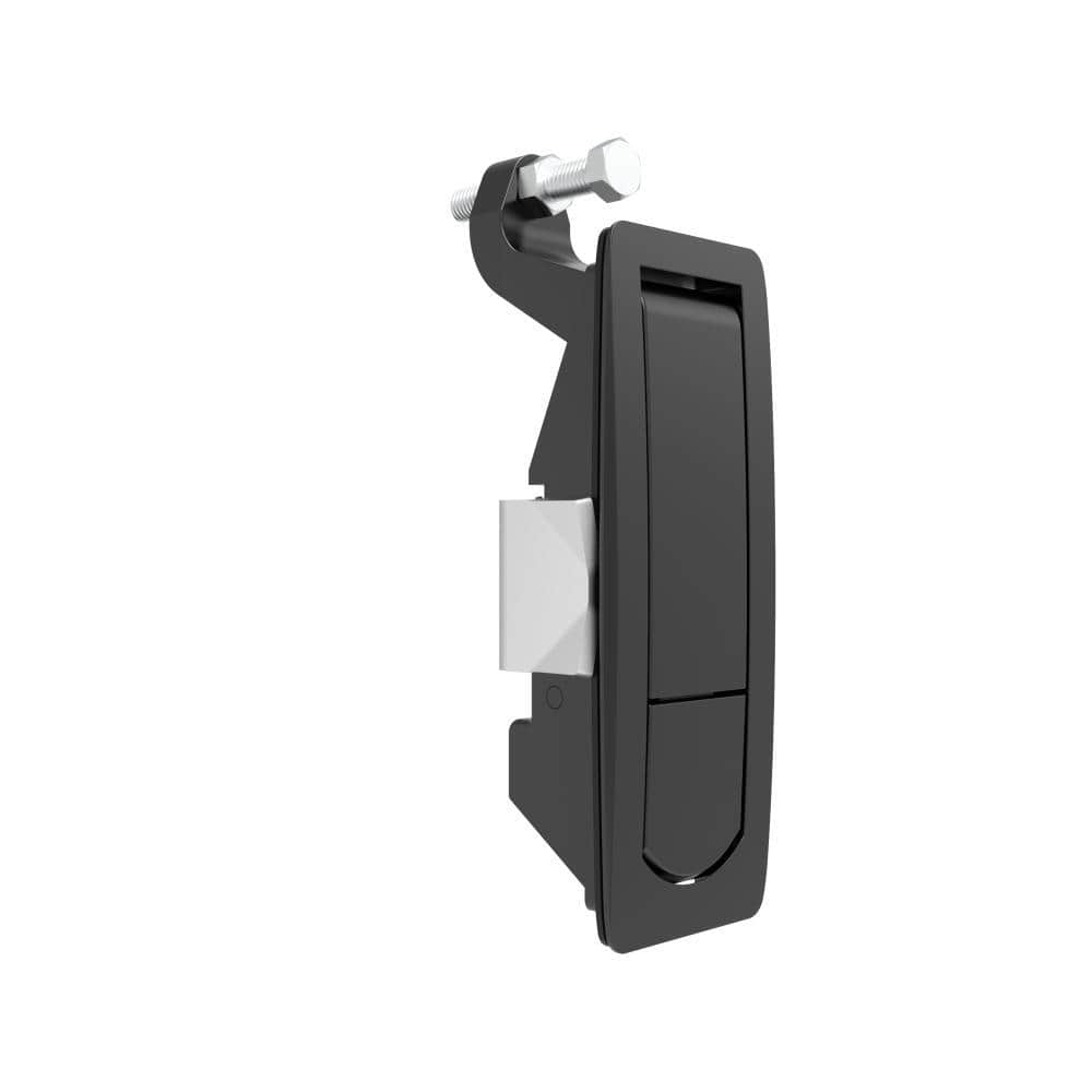A-1442-224-40 | Compression door lock, lever, unlimited, low flat trigger, unsealed, zinc alloy, powder coating, black