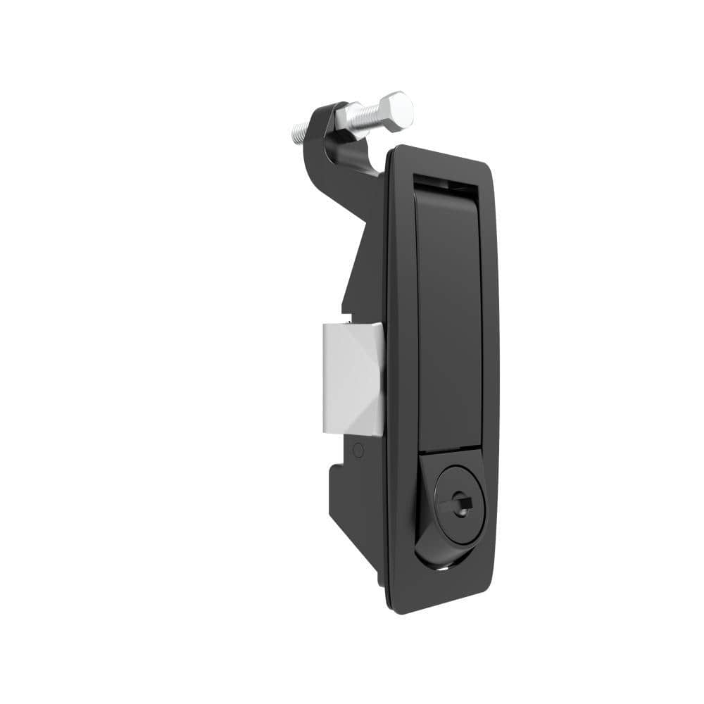 A-1442-324-40 | Compression door lock, lever, unlimited, raised trigger, with lock, unsealed, zinc alloy, powder coated, black