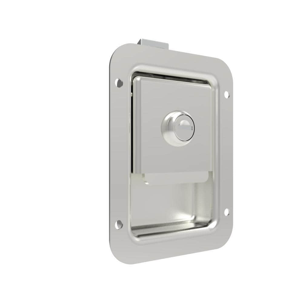 B-1510-10-A1 | Paddle latch, large size, key lock, rivet mount, stainless steel, polished finish