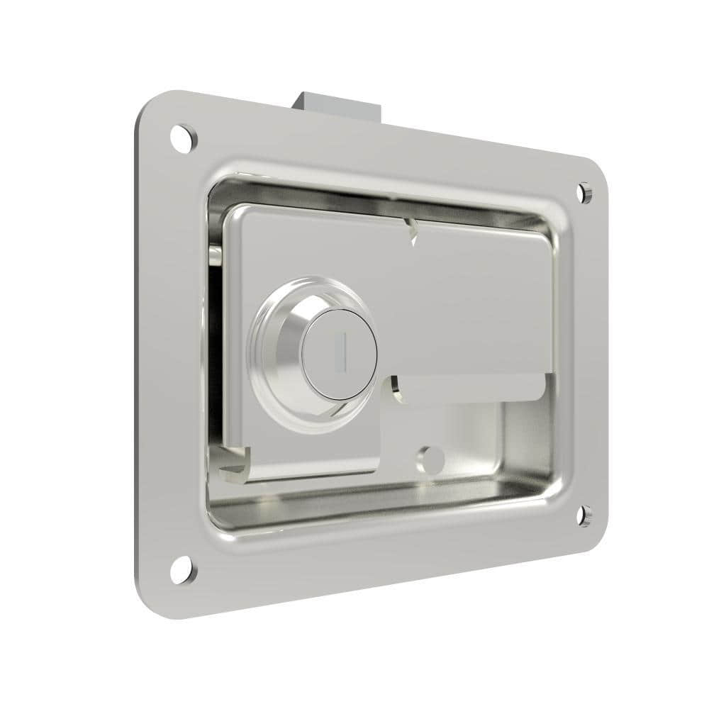 B-1515-A1 | Paddle latch, large size, key lock, rivet mount, stainless steel, polished finish