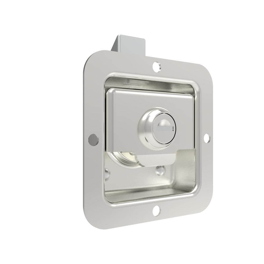 B-1508-10-A1 | Paddle latch, small size, key lock, rivet mount, stainless steel, polished finish