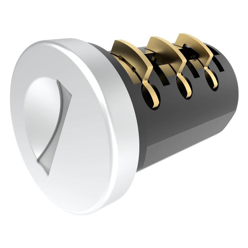 9346 | Cabinet lock lock core, zinc alloy body electrozinc nickel alloy, stainless steel cover, brass blade