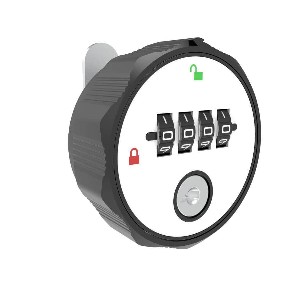 D3-1800-01 | Cylinder lock, four - digit combination password, management key, ABS material, black and white combination.