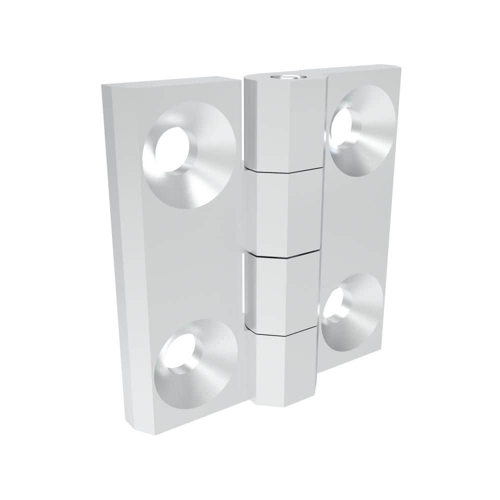 H1-2101-400-30 | Surface Fixed Hinge, 40x40mm, M4 countersunk screw mount, zinc alloy, Chrome plating, bright